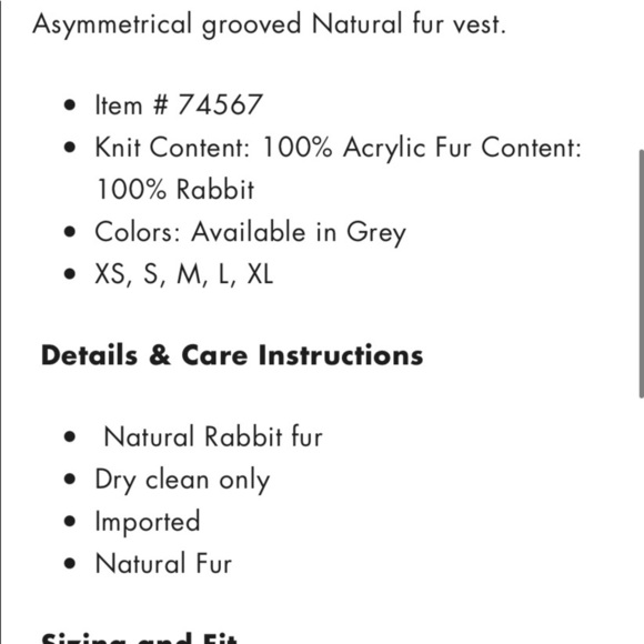 Dolce Cabo Rabbit Fur Grooved Open Vest - Picture 9 of 9